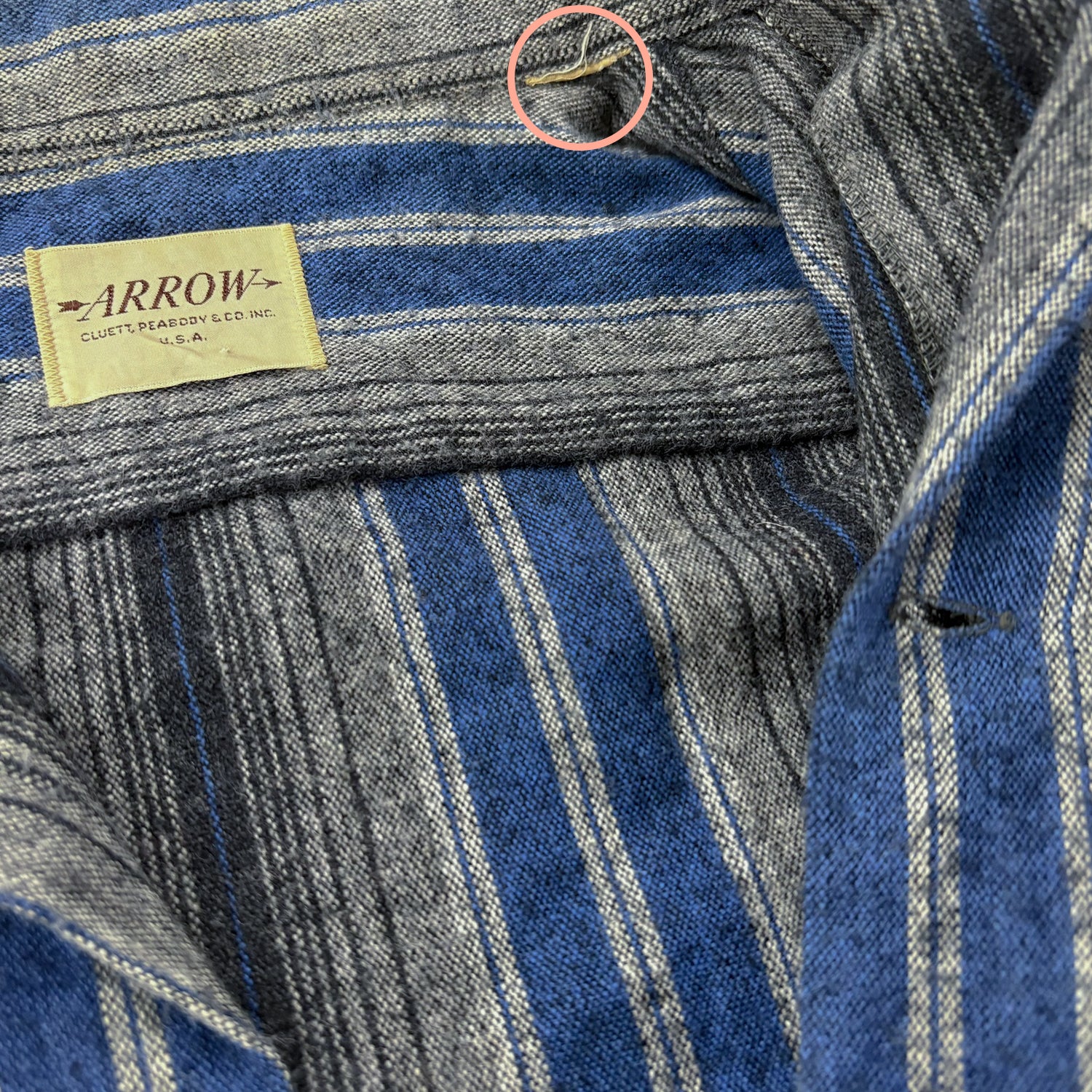 【古着】 60S ARROW L/S シャドーストライプシャツ【ARROW】