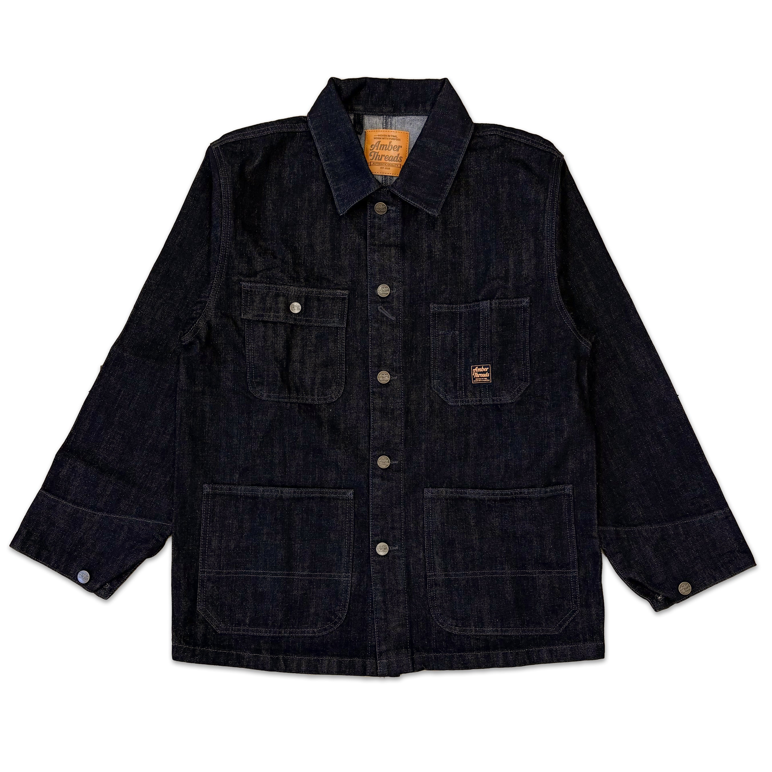 カバーオール ブラックデニム / Black Denim Coverall Jacket 【Amber