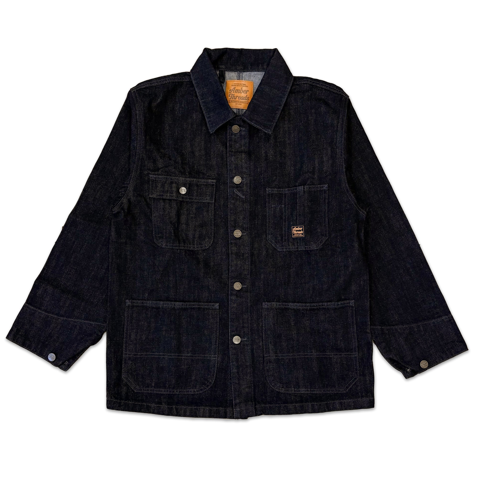 Amber Threads ブラックデニム カバーオールジャケット 14.5oz ワークウェア