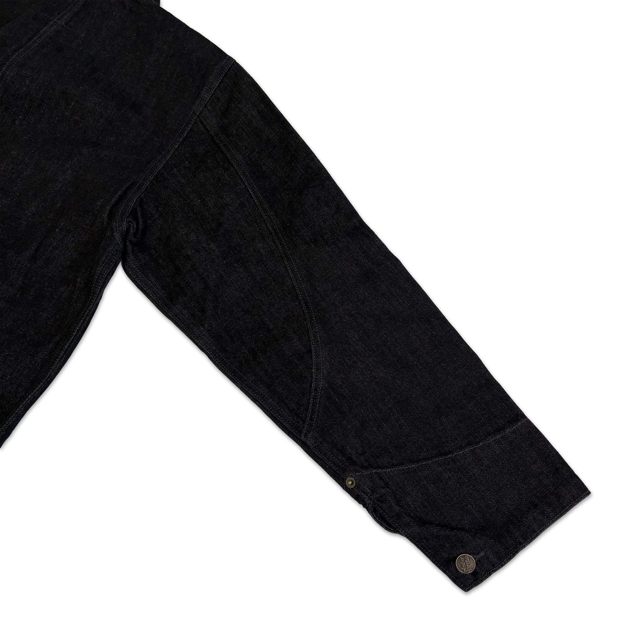 Amber Threads ブラックデニム カバーオールジャケット 右袖