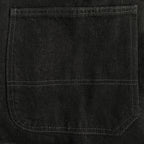 アパレルブランドAmber Threads(アンバースレッズ)のカバーオール ブラックデニム、3シーズン着まわせる万能アウター。左前の下ポケット。