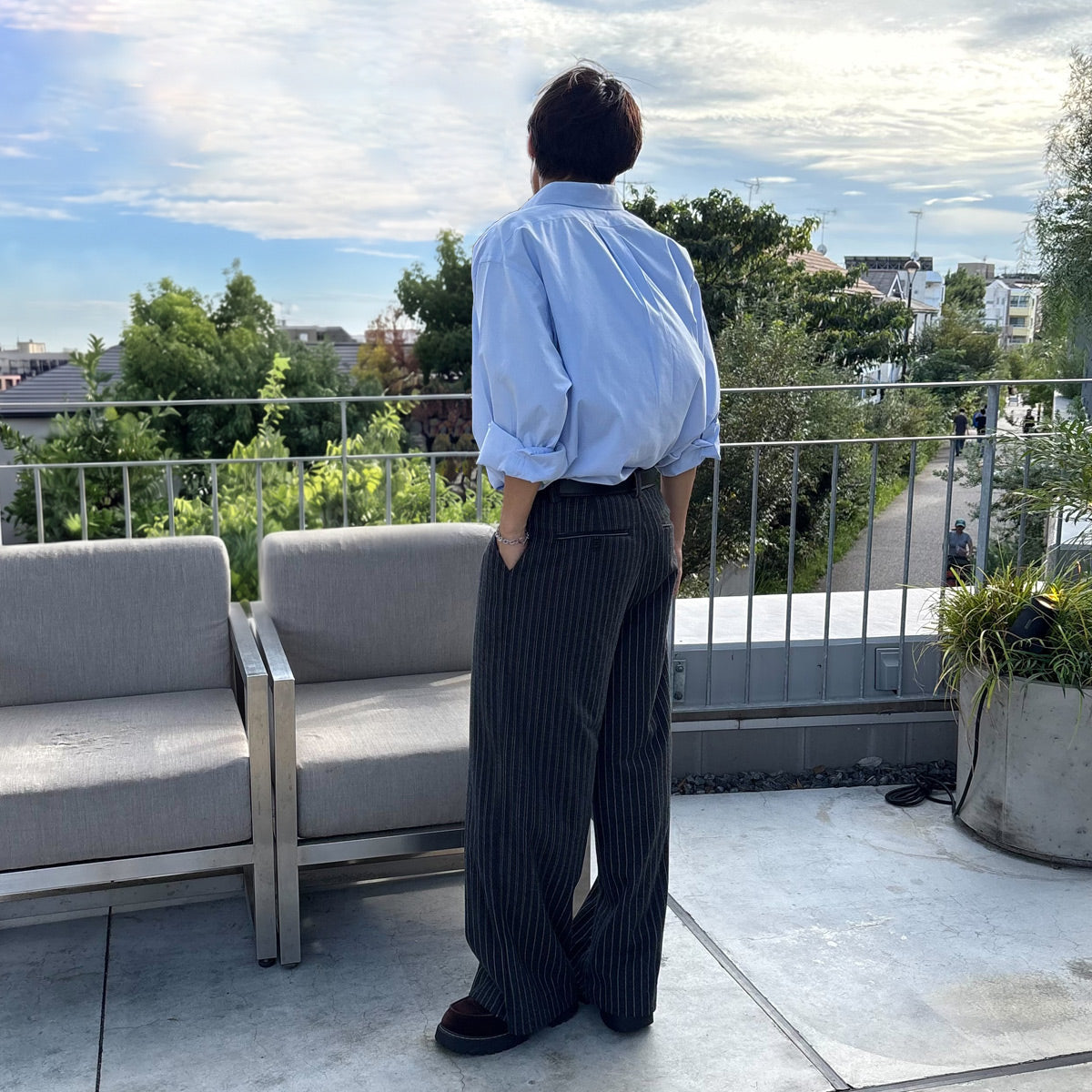 ワイドスラックスパンツ / Brushed Wide Slacks Pant【Amber Street】