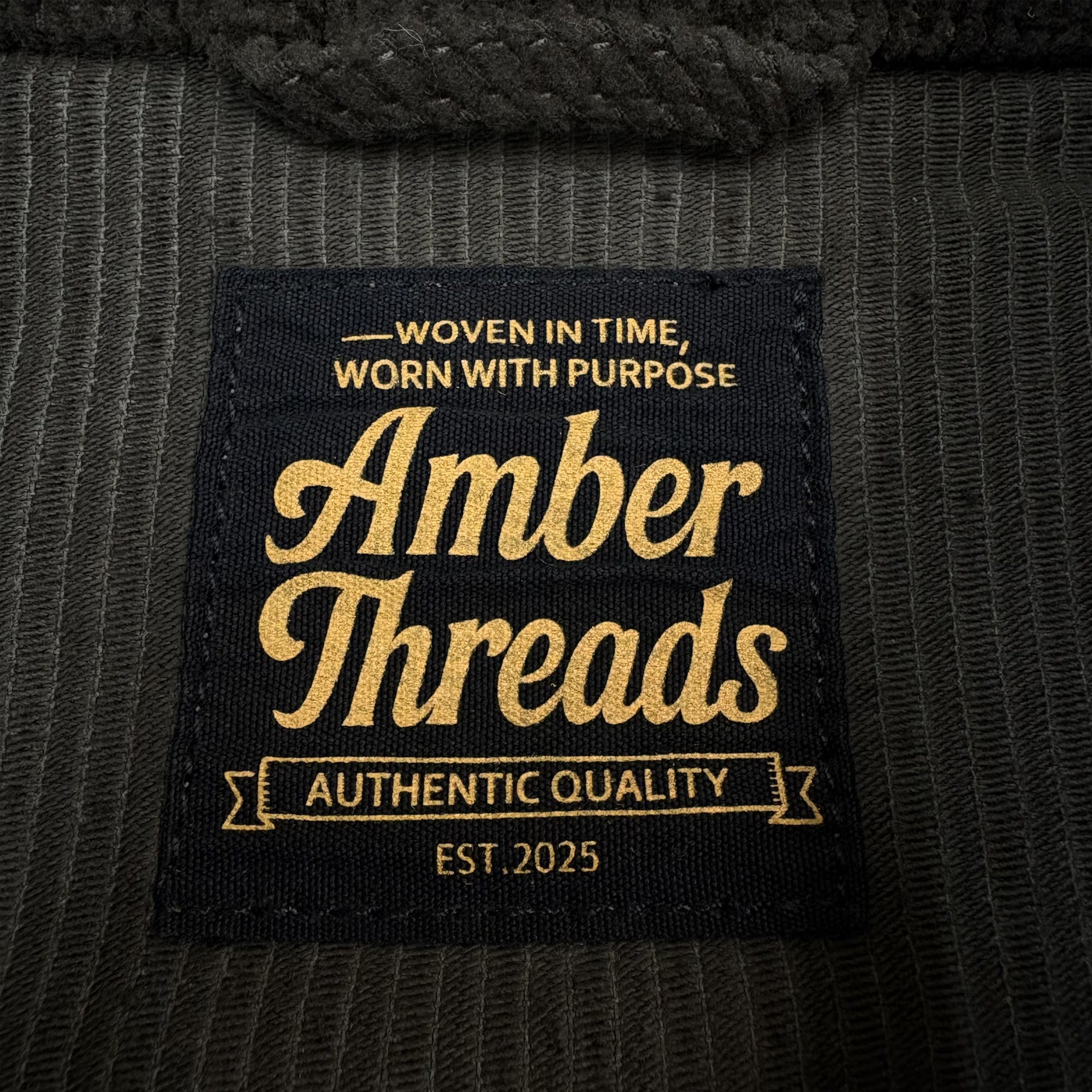 Amber Threads コーデュロイ ハリントンジャケット 襟元 タグ