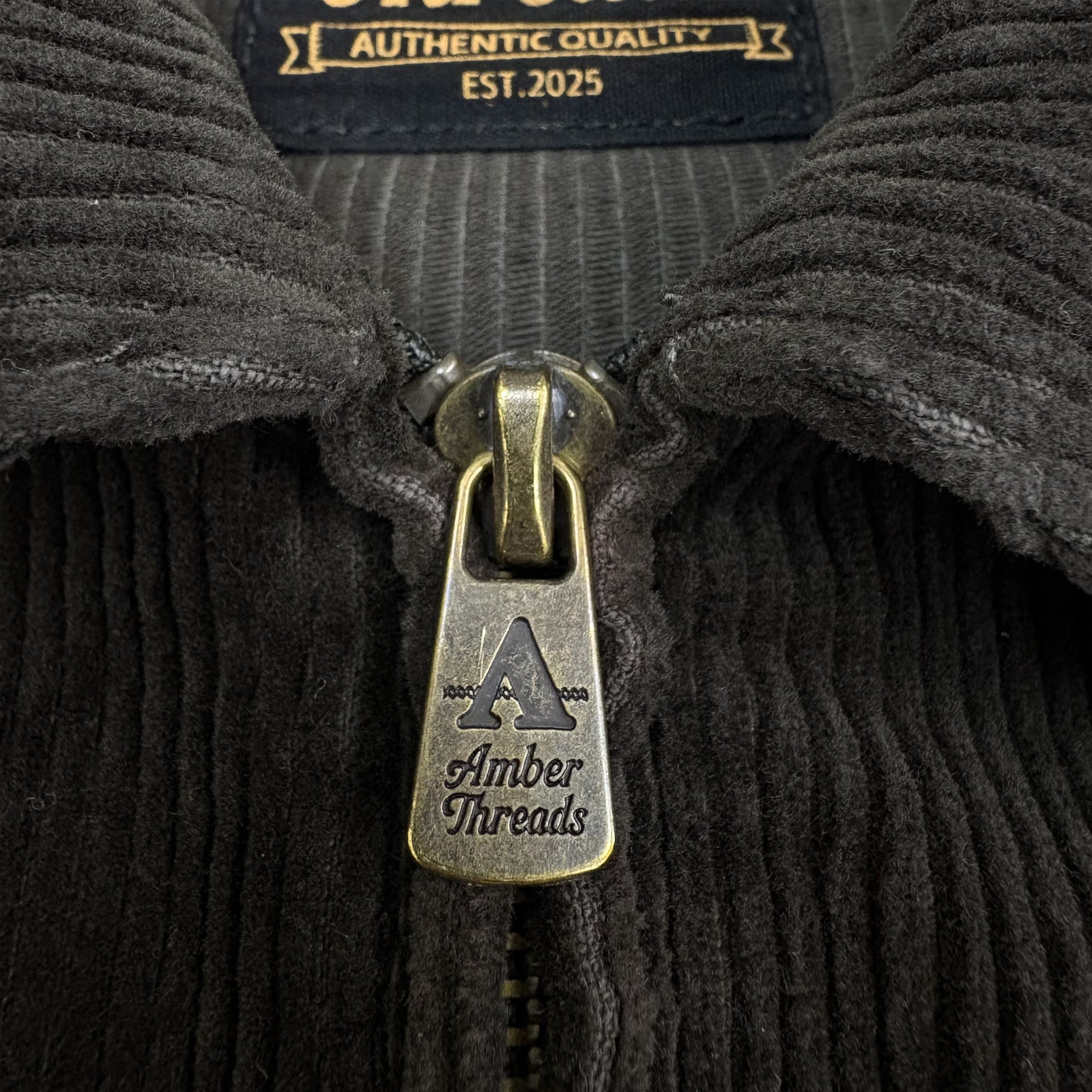 Amber Threads コーデュロイ ハリントンジャケット 襟元 ジッパー