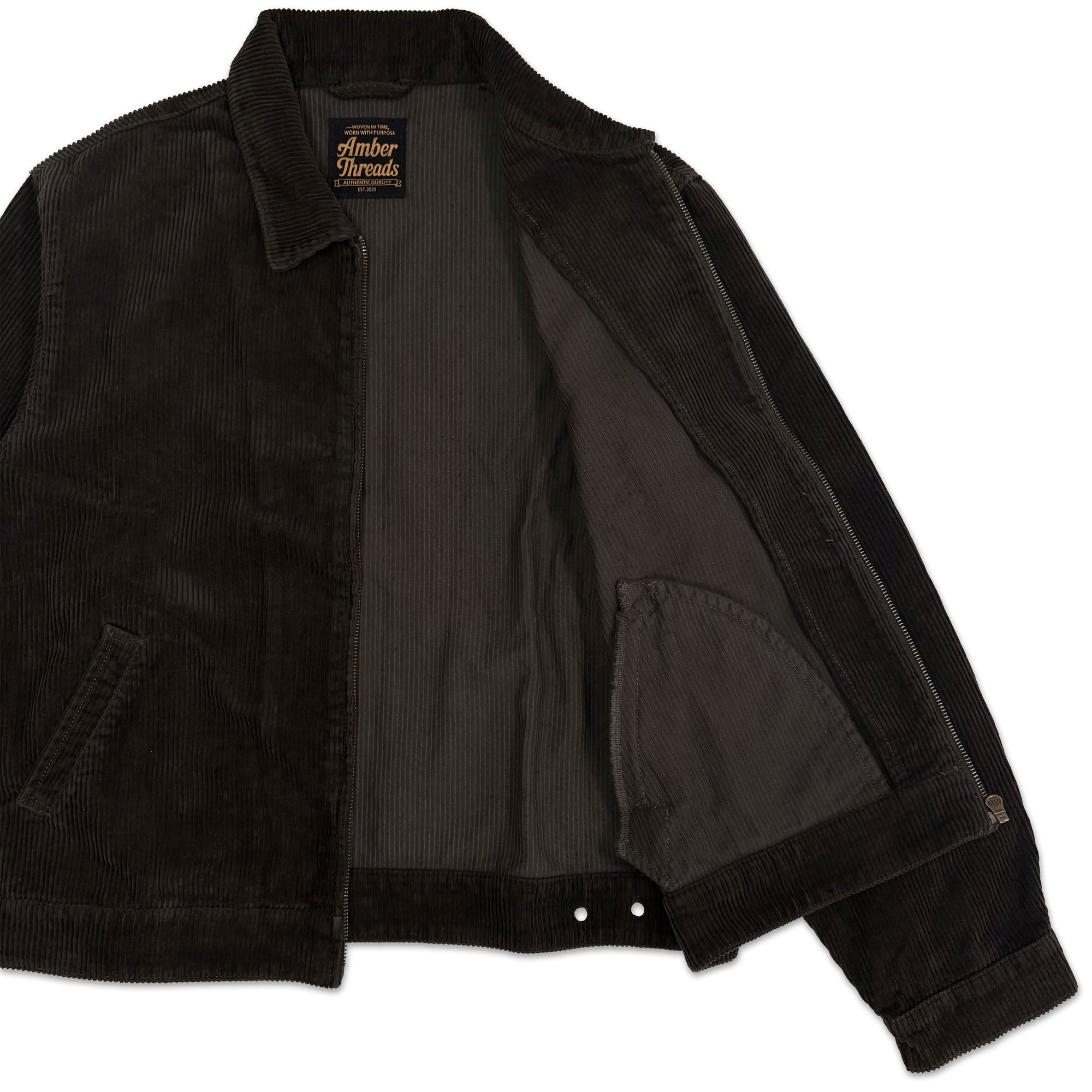 Amber Threads コーデュロイ ハリントンジャケット 裏側生地 ディテール