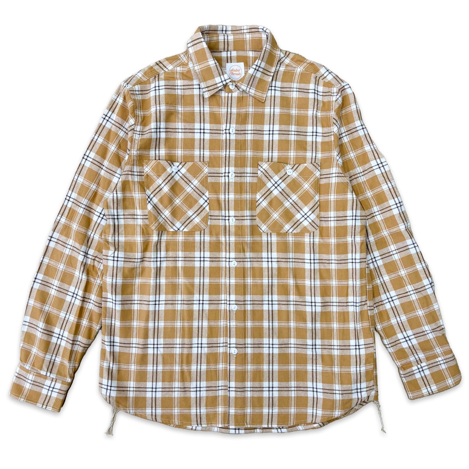 先染めコットン チェックフランネルワークシャツ / Cotton Flannel Check Shirt 【Amber Threads】