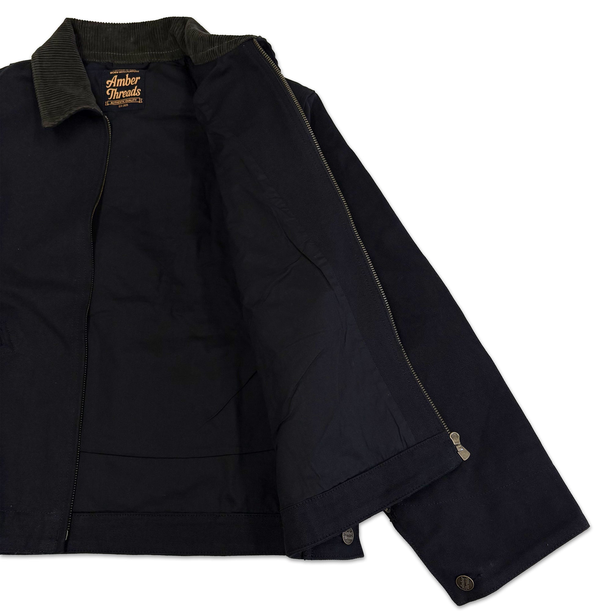 Amber Threads キャンバス トラッカージャケット 裏側生地 ディテール