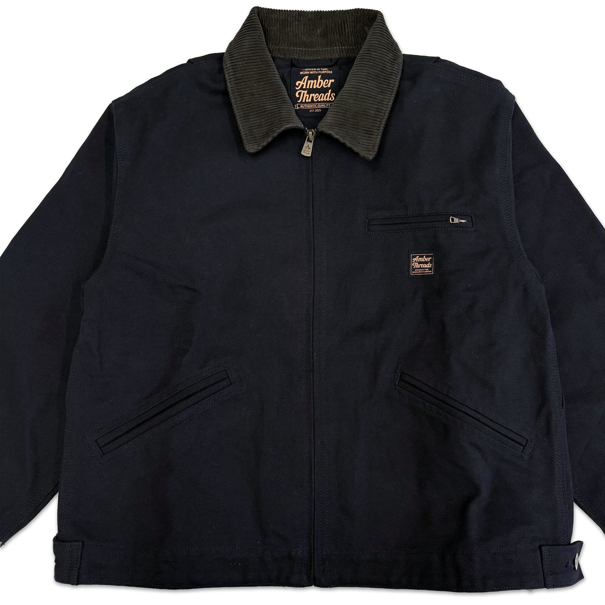 Amber Threads キャンバス トラッカージャケット フロントジッパー