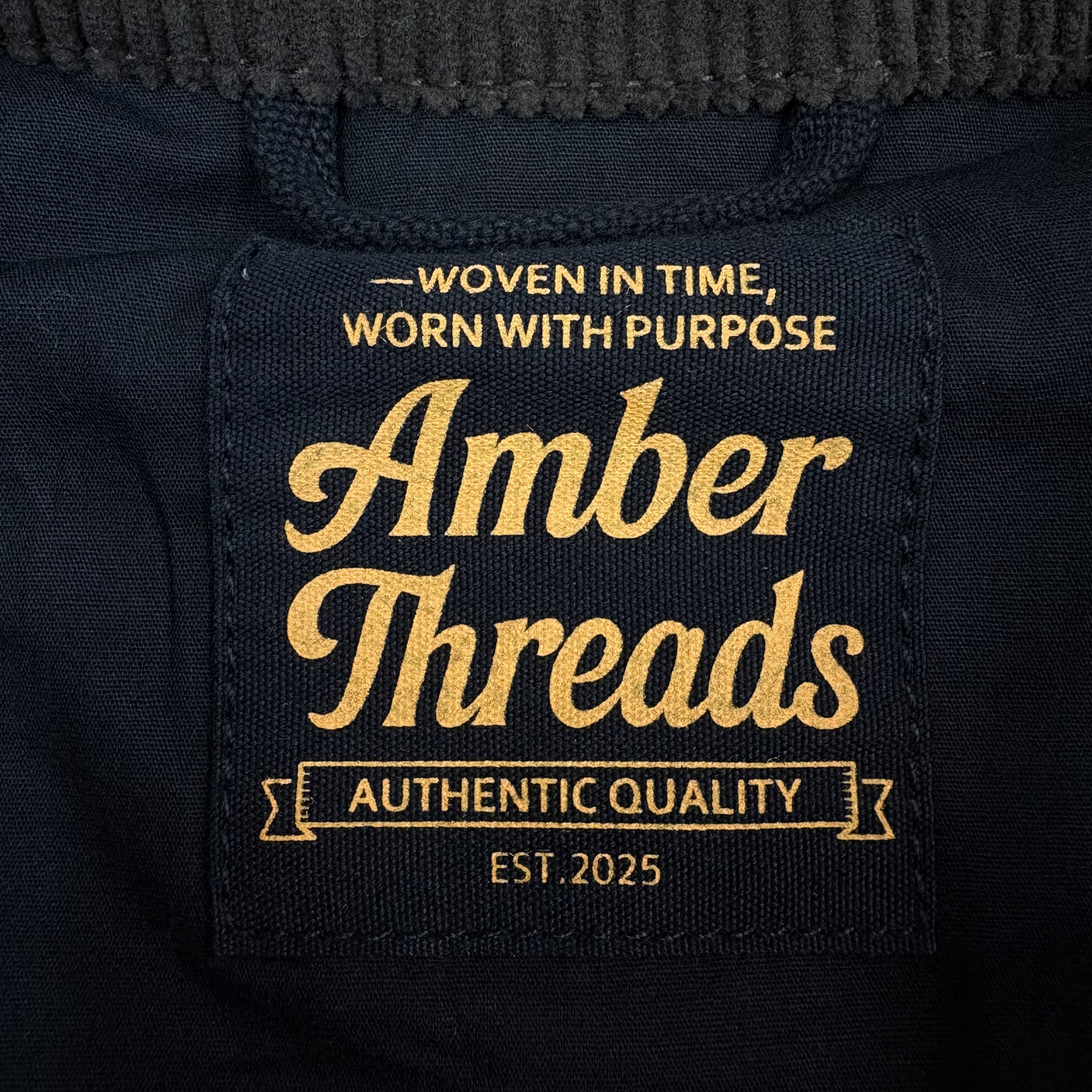 Amber Threads キャンバス トラッカージャケット タグ ディテール