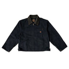 アパレルブランドAmber Threads(アンバースレッズ)のジャケット 襟コーデュロイ コットンキャンバス、3シーズン着まわせる万能アウター。正面のスタイル。