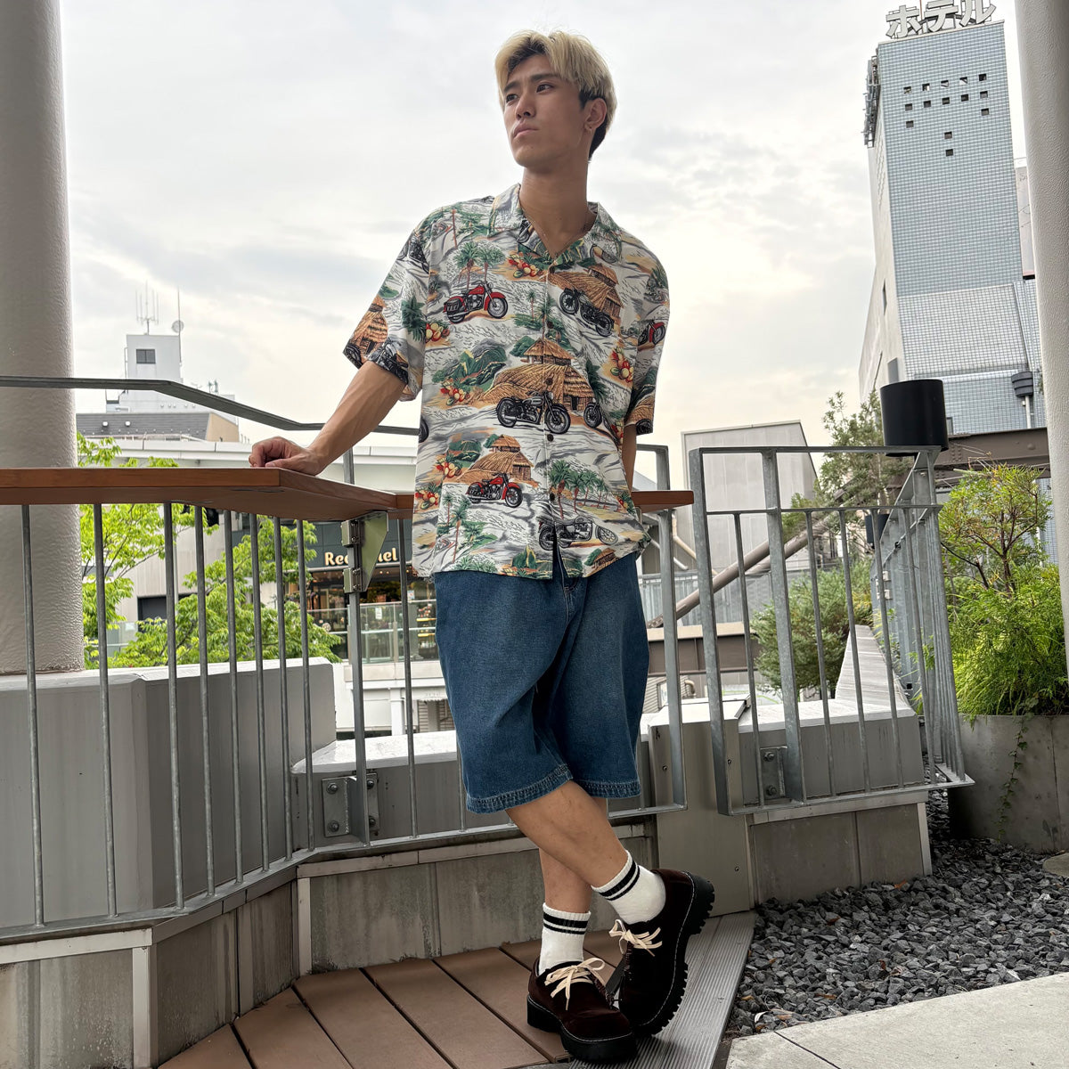 デニムペインターショートパンツ / Denim Painter Short Pant【Amber Street】