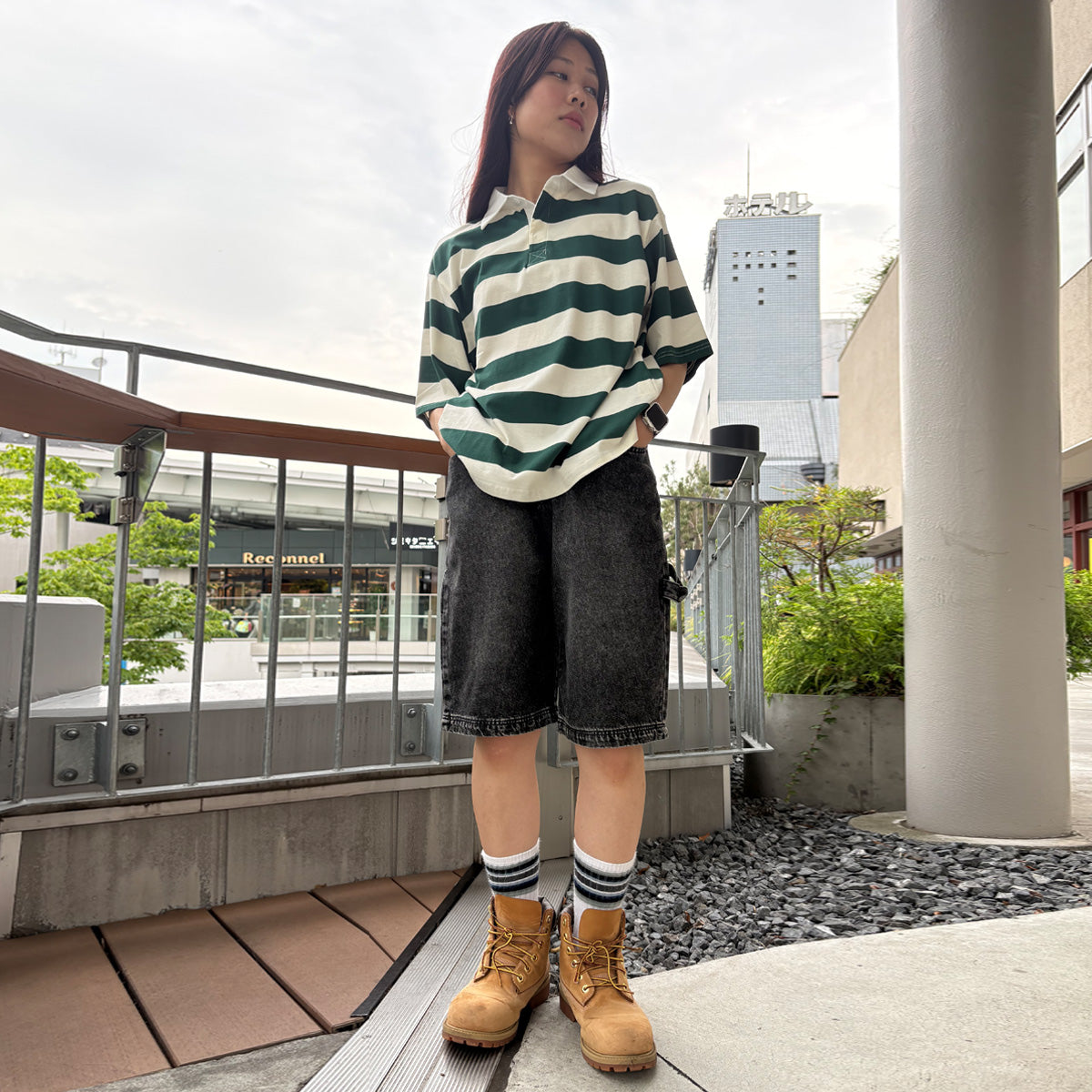 デニムペインターショートパンツ / Denim Painter Short Pant【Amber Street】