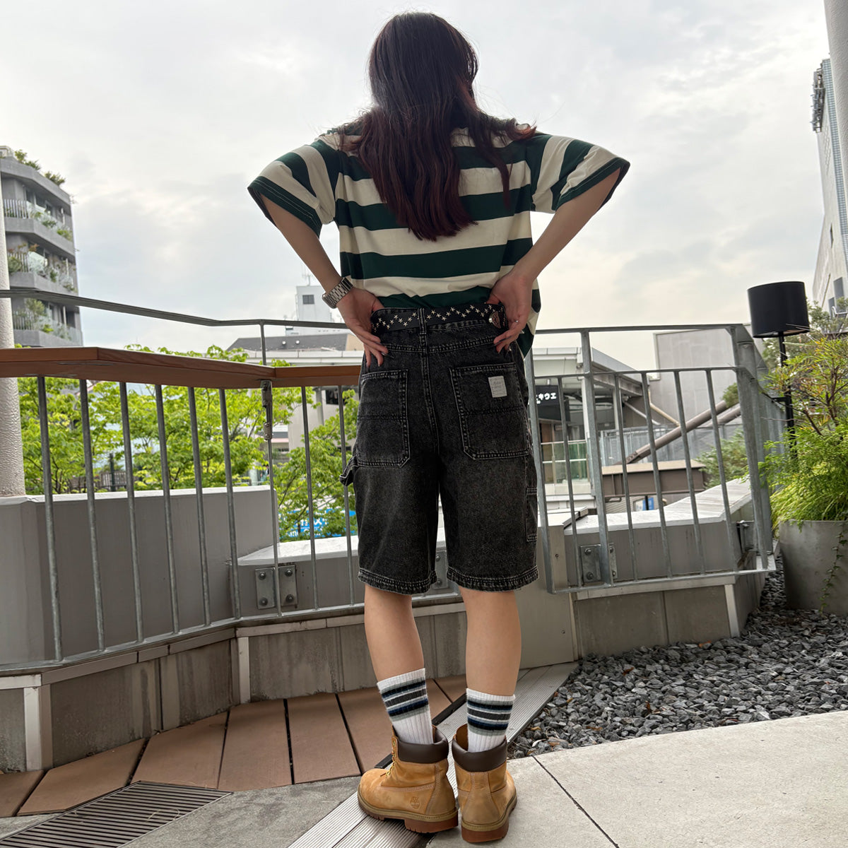 デニムペインターショートパンツ / Denim Painter Short Pant【Amber Street】
