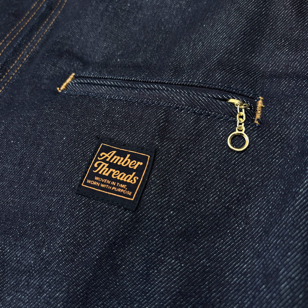 ジャケット 襟コーデュロイ デニムキャンバス / Denim Tracker Jacket 【Amber Threads】