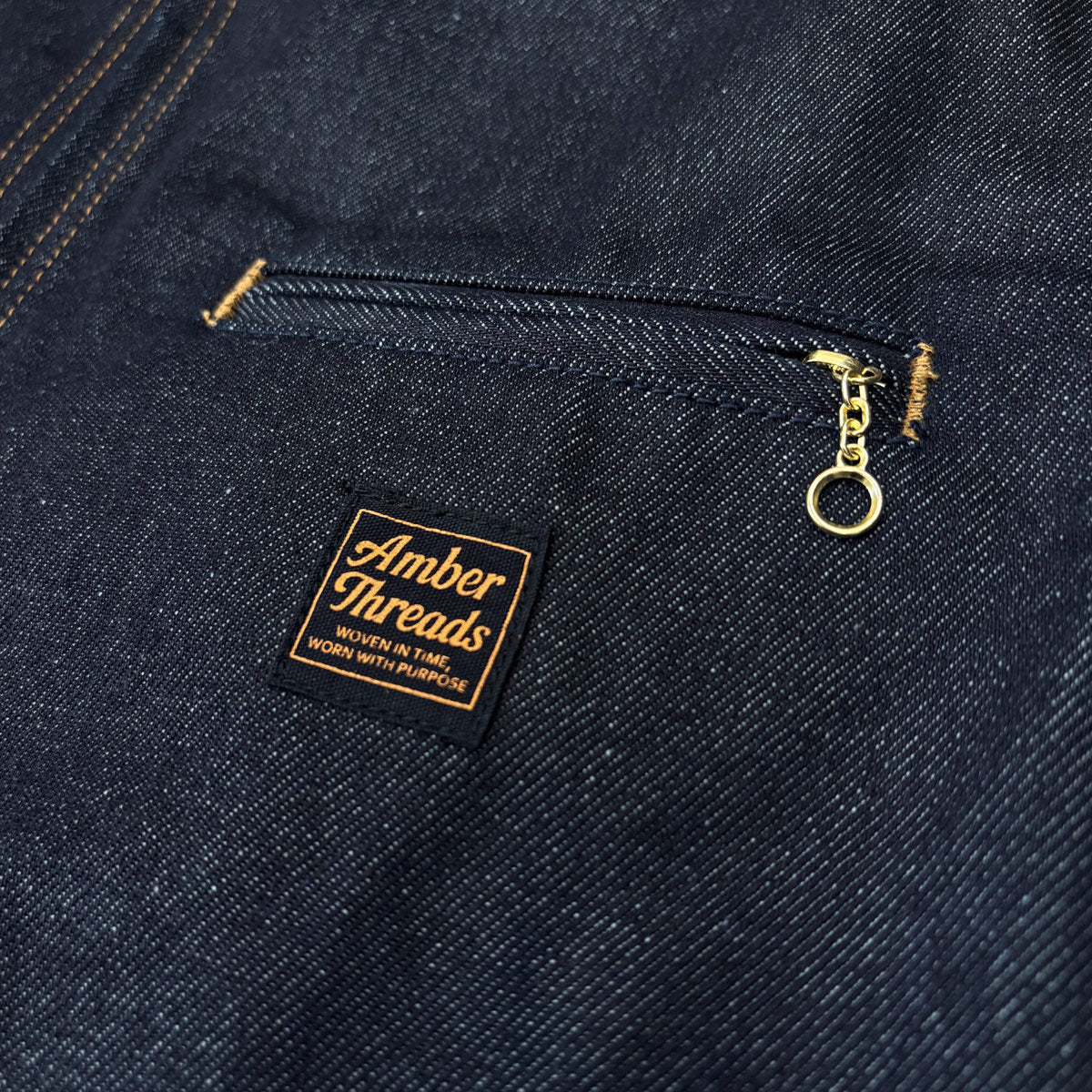 ジャケット 襟コーデュロイ デニムキャンバス / Denim Tracker Jacket 【Amber Threads】