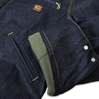 ジャケット 襟コーデュロイ デニムキャンバス / Denim Tracker Jacket 【Amber Threads】