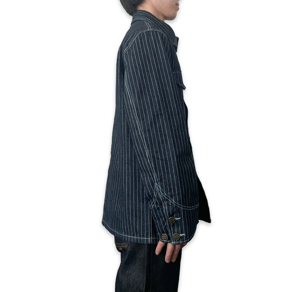 13オンス ヒッコリーデニム カバーオールジャケット/ Hickory Coverall Jacket 【Amber Threads】