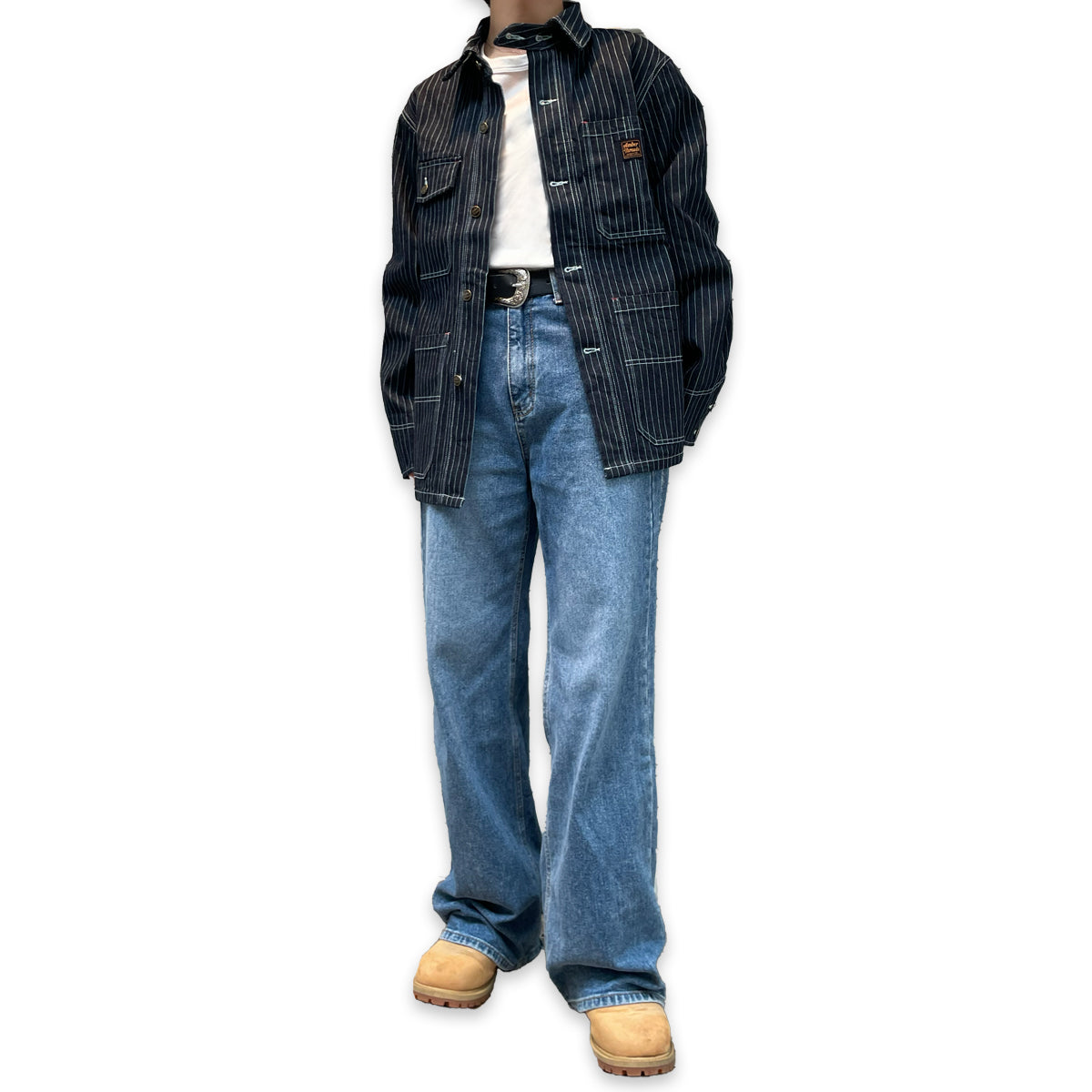 13オンス ヒッコリーデニム カバーオールジャケット/ Hickory Coverall Jacket 【Amber Threads】