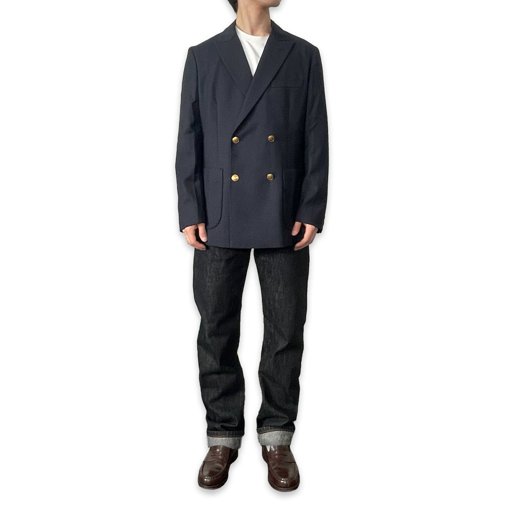 ダブルボタン アイビー 紺ブレザー / Ivy Double Button Navy Jacket 【Amber Threads】
