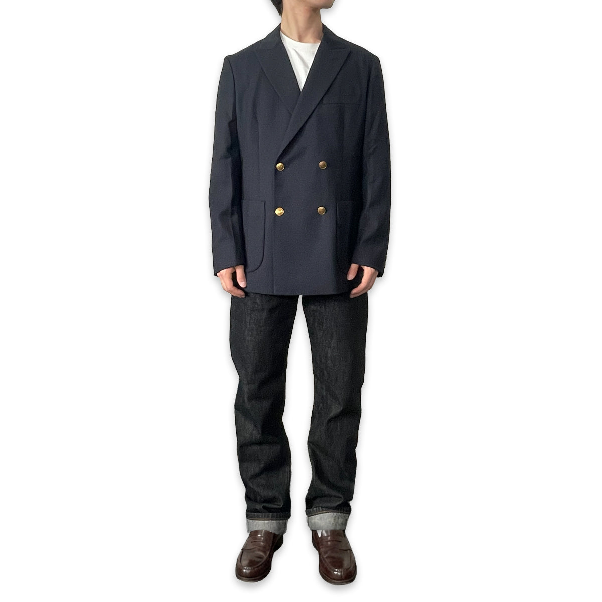 ダブルボタン アイビー 紺ブレザー / Ivy Double Button Navy Jacket 【Amber Threads】