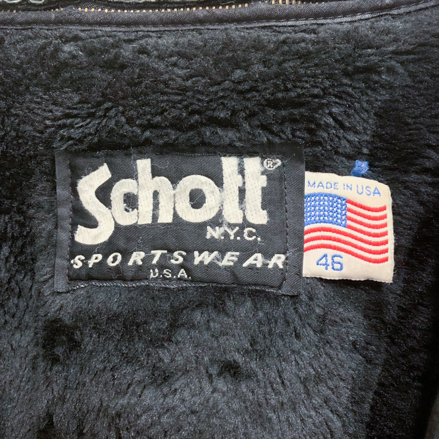 【古着】 Schott レザーシングルライダースジャケット 90s USA製【Schott】