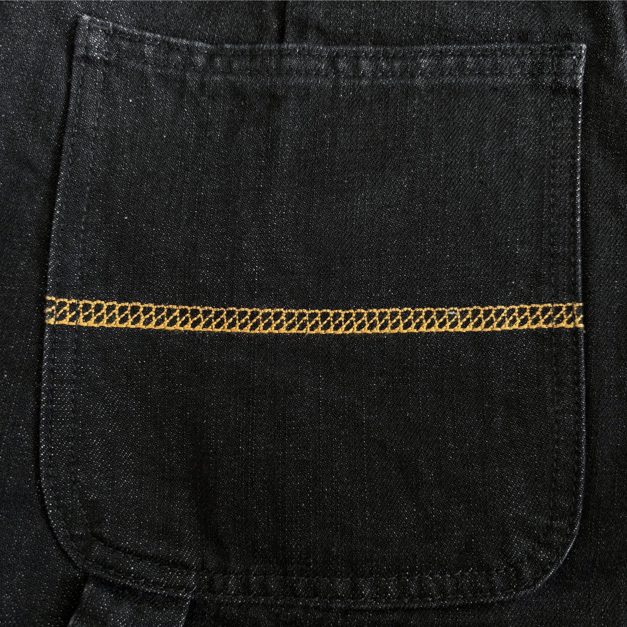 Amber Threads ブラックデニム ルーズペインターパンツ 背面 左ポケット ディテール