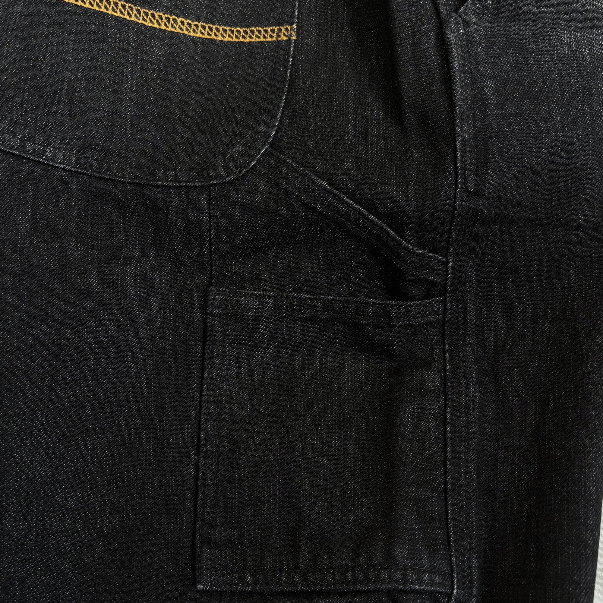 Amber Threads ブラックデニム ルーズペインターパンツ 背面 右ポケット下ツールポケット ディテール