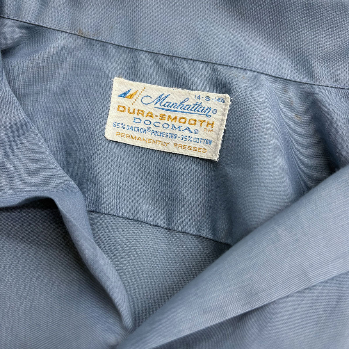 【古着】Manhattan マンハッタン DURA-SMOOTH L/S オープンカラーシャツ