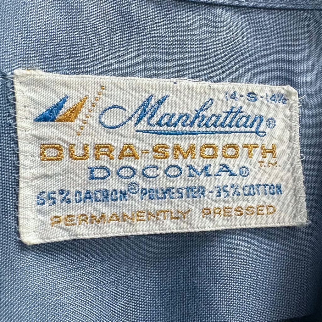 【古着】Manhattan マンハッタン DURA-SMOOTH L/S オープンカラーシャツ