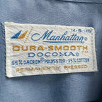 【古着】Manhattan マンハッタン DURA-SMOOTH L/S オープンカラーシャツ
