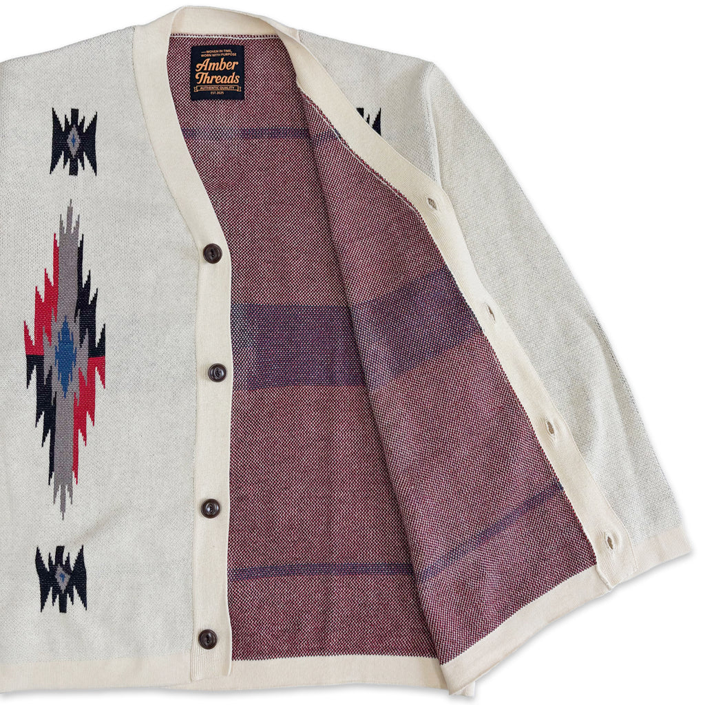 ネイティブ柄 コットンニットカーディガン / Native Cotton Knit Cardigan 【Amber Threads】