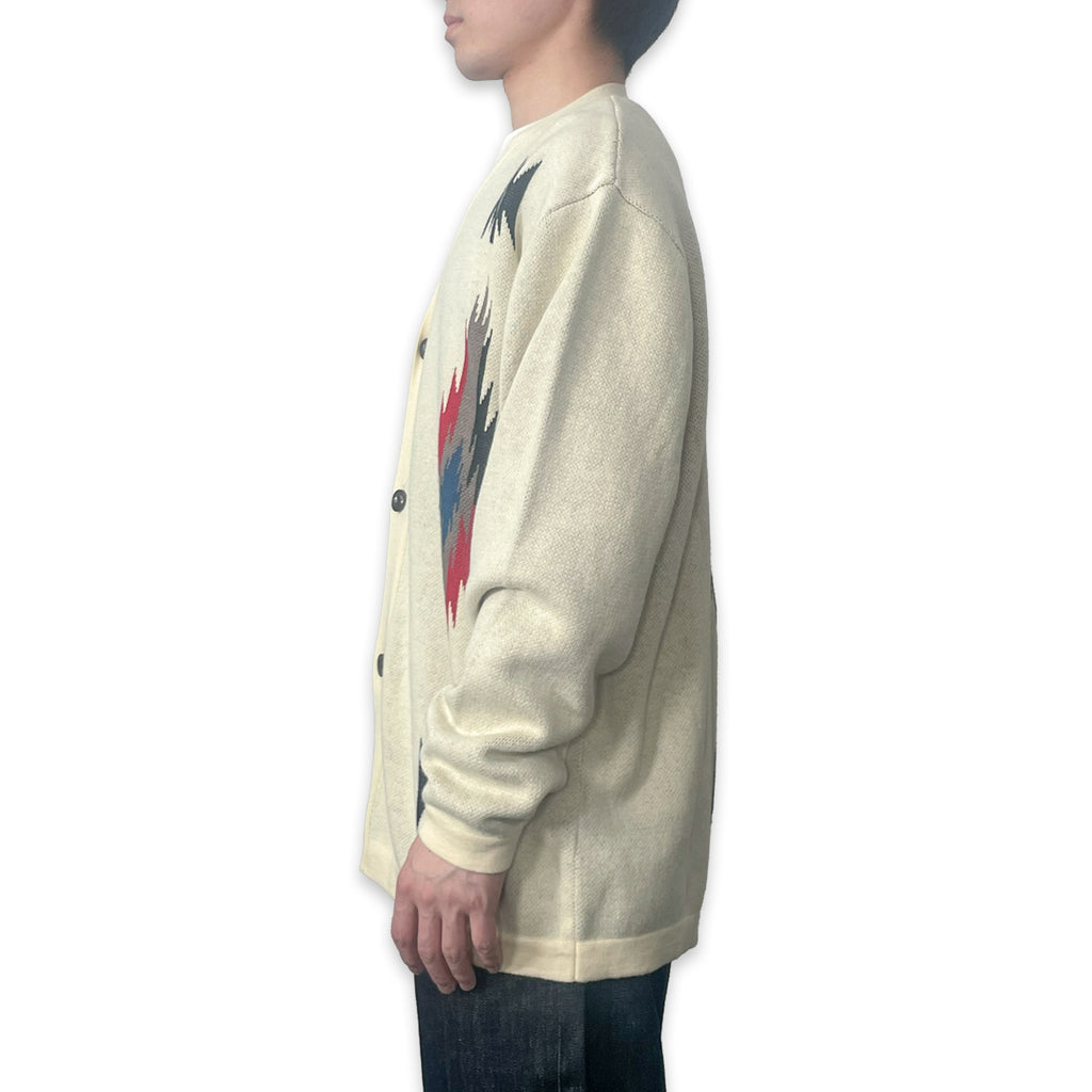 ネイティブ柄 コットンニットカーディガン / Native Cotton Knit Cardigan 【Amber Threads】