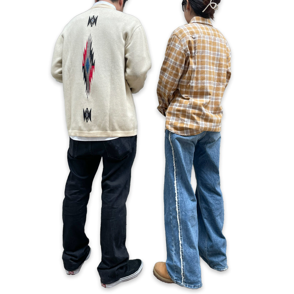 ネイティブ柄 コットンニットカーディガン / Native Cotton Knit Cardigan 【Amber Threads】