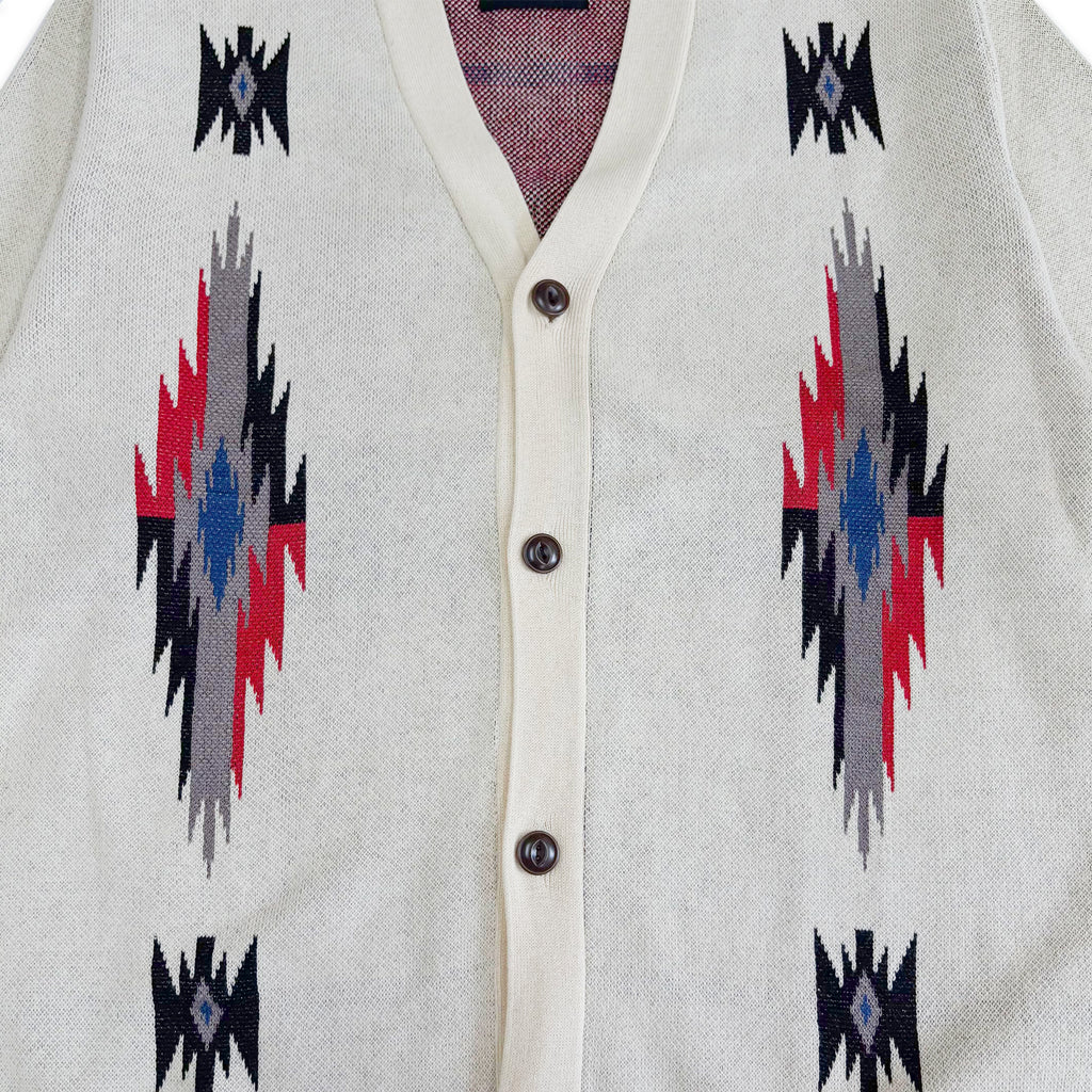 ネイティブ柄 コットンニットカーディガン / Native Cotton Knit Cardigan 【Amber Threads】
