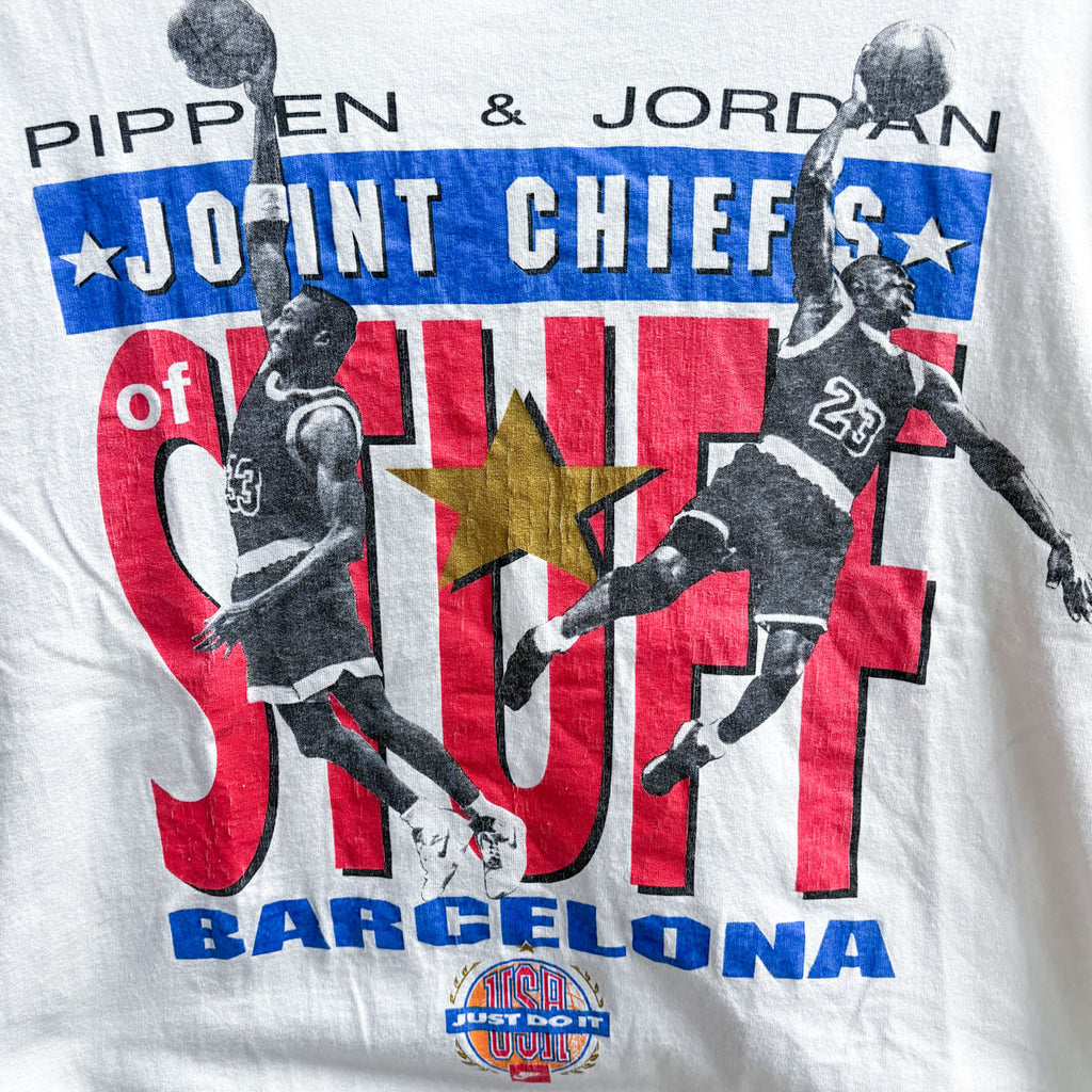 【古着】 NIKE ナイキ USA製 マイケル・ジョーダン スコッティ・ピッペン バルセロナ バスケットボール プリントTシャツ