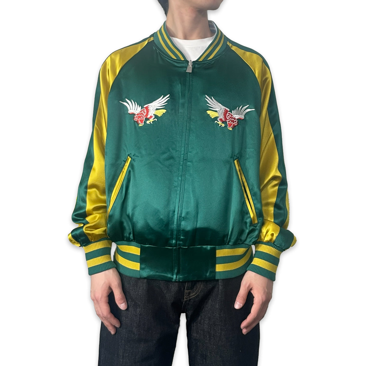 アセテートサテン リバーシブル スーベニアジャケット 鷲 龍 / Reversible Souvenir Jacket 【Amber Threads】