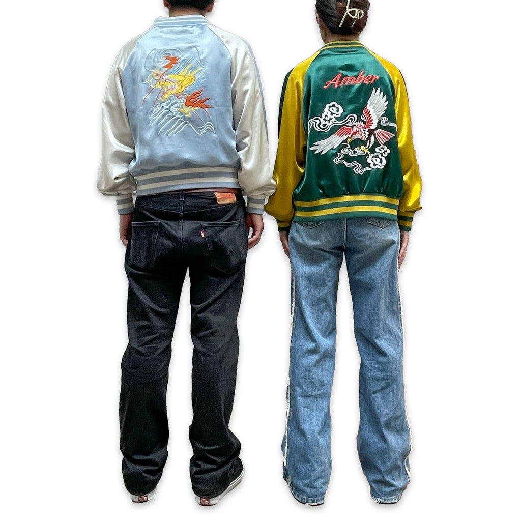 アセテートサテン リバーシブル スーベニアジャケット 鷲 龍 / Reversible Souvenir Jacket 【Amber Threads】
