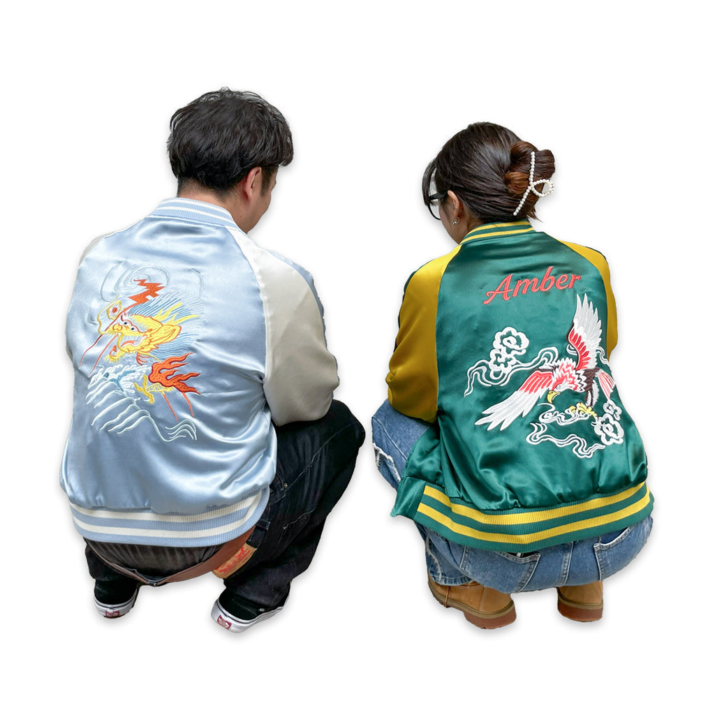 アセテートサテン リバーシブル スーベニアジャケット 鷲 龍 / Reversible Souvenir Jacket 【Amber Threads】