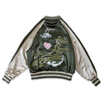 アセテートサテン リバーシブル スーベニアジャケット 舞妓 日本地図/ Reversible Souvenir Jacket 【Amber Threads】