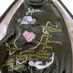 アセテートサテン リバーシブル スーベニアジャケット 舞妓 日本地図/ Reversible Souvenir Jacket 【Amber Threads】