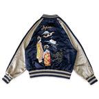 アセテートサテン リバーシブル スーベニアジャケット 舞妓 日本地図/ Reversible Souvenir Jacket 【Amber Threads】