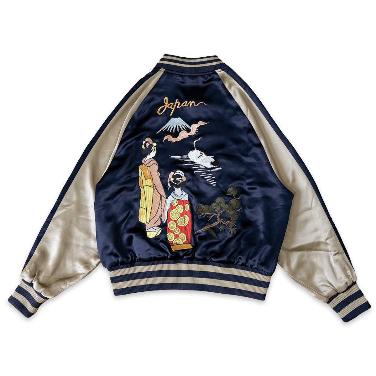 アセテートサテン リバーシブル スーベニアジャケット 舞妓 日本地図/ Reversible Souvenir Jacket 【Amber Threads】