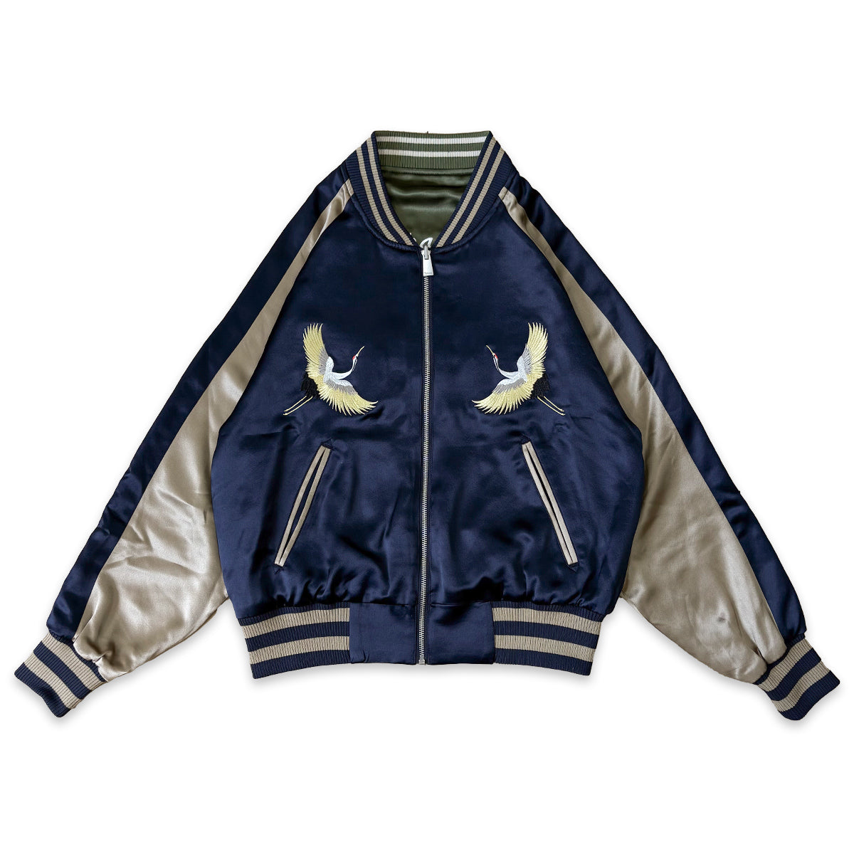 アセテートサテン リバーシブル スーベニアジャケット 舞妓 日本地図/ Reversible Souvenir Jacket 【Amber Threads】