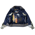 アセテートサテン リバーシブル スーベニアジャケット 舞妓 日本地図/ Reversible Souvenir Jacket 【Amber Threads】