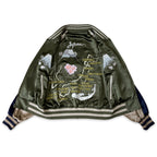 アセテートサテン リバーシブル スーベニアジャケット 舞妓 日本地図/ Reversible Souvenir Jacket 【Amber Threads】