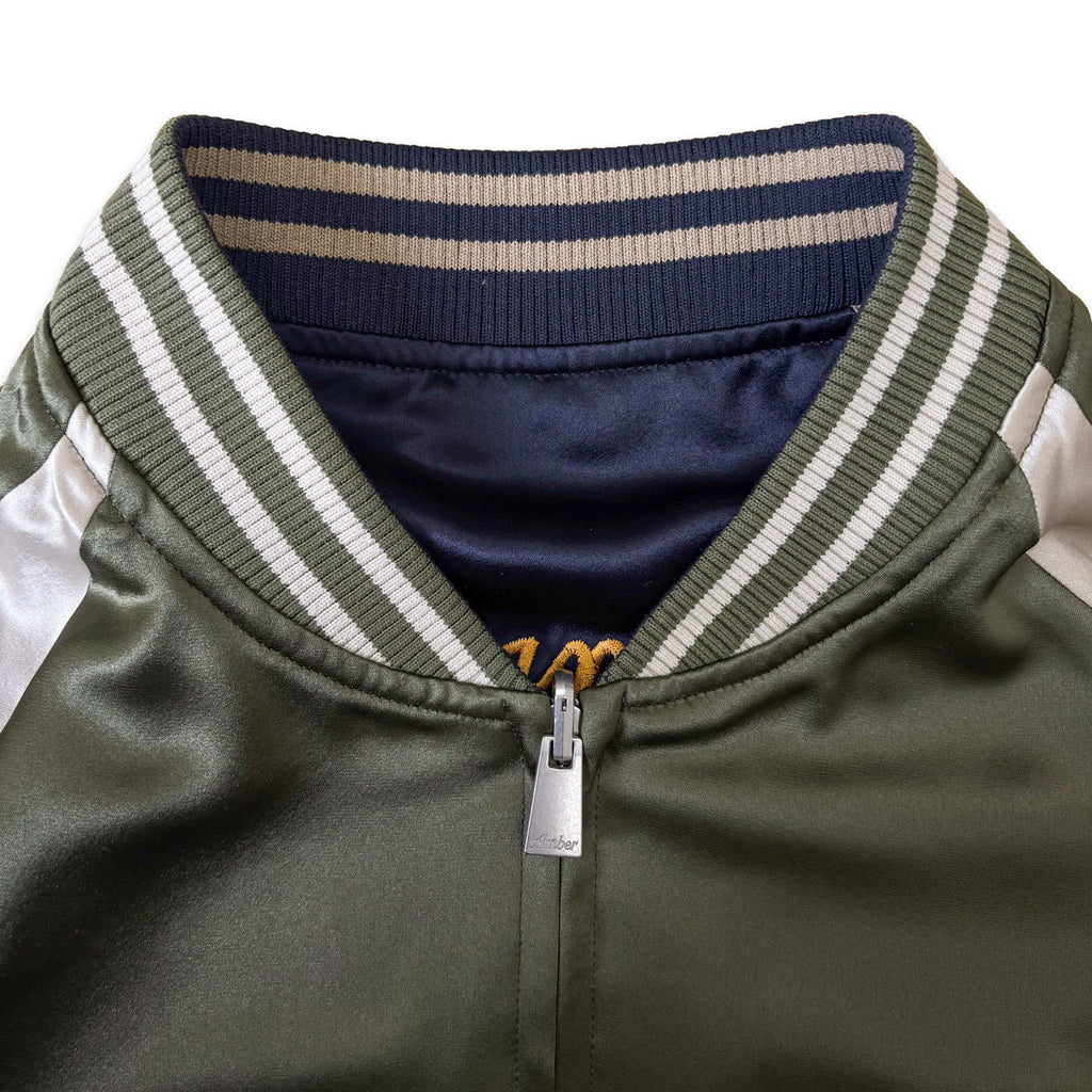 アセテートサテン リバーシブル スーベニアジャケット 舞妓 日本地図/ Reversible Souvenir Jacket 【Amber Threads】