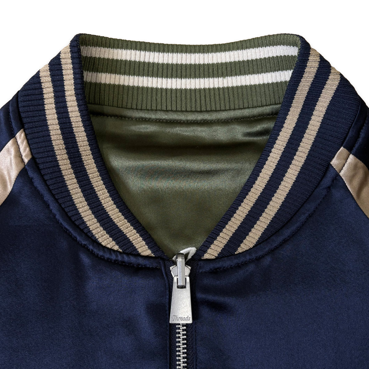 アセテートサテン リバーシブル スーベニアジャケット 舞妓 日本地図/ Reversible Souvenir Jacket 【Amber Threads】