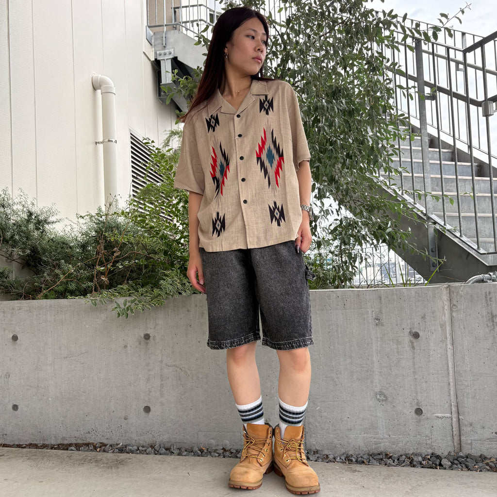 ネイティブ柄 半袖シャツ / S/S  Native Shirt【Amber Street】