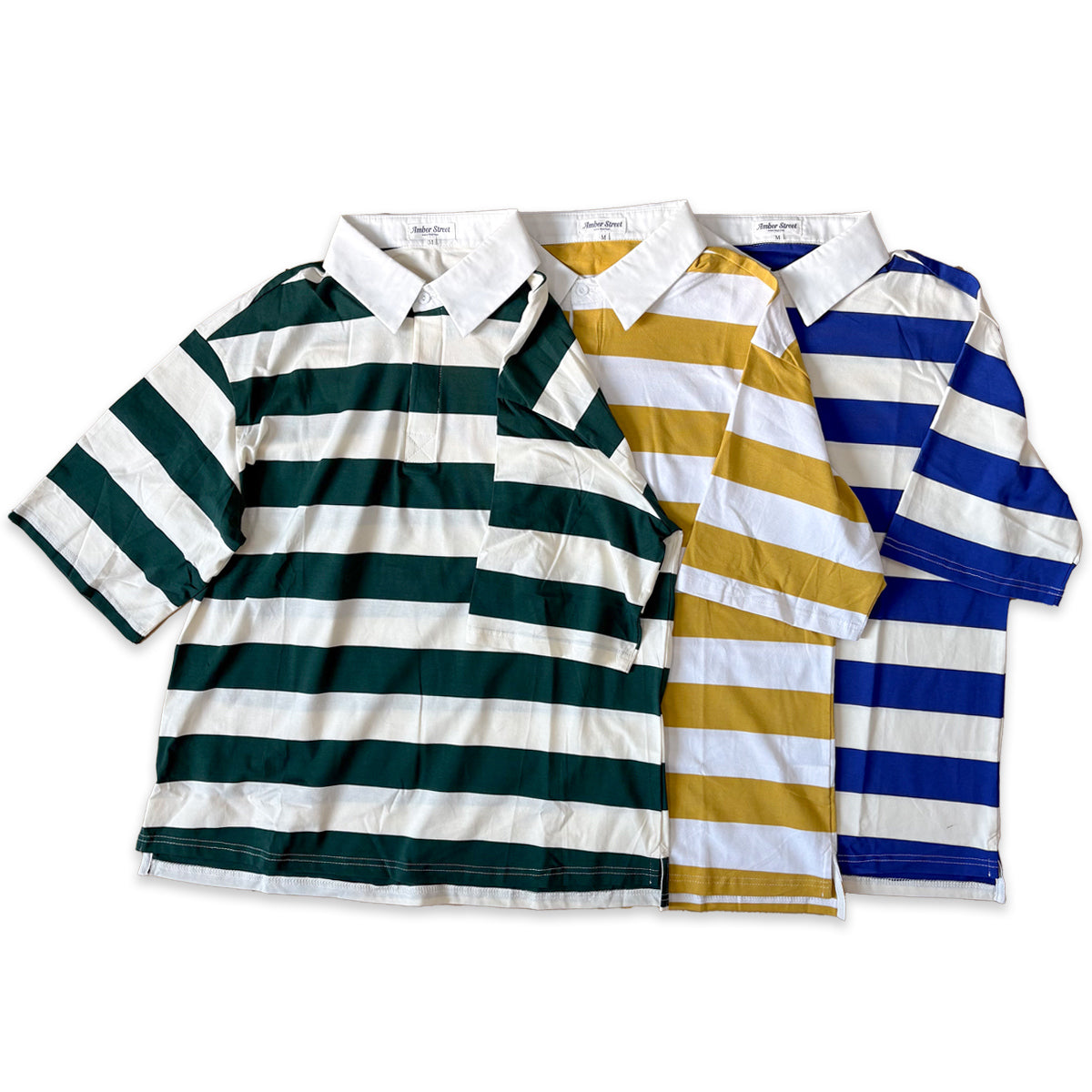 半袖ボーダーラガーシャツ / S/S Rugby Shirt【Amber Street】
