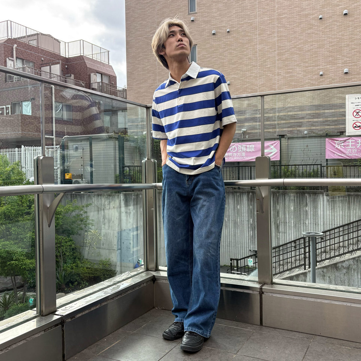 半袖ボーダーラガーシャツ / S/S Rugby Shirt【Amber Street】